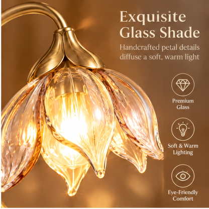 JORVYNOY® Golden Blossom Glass Table Lamp