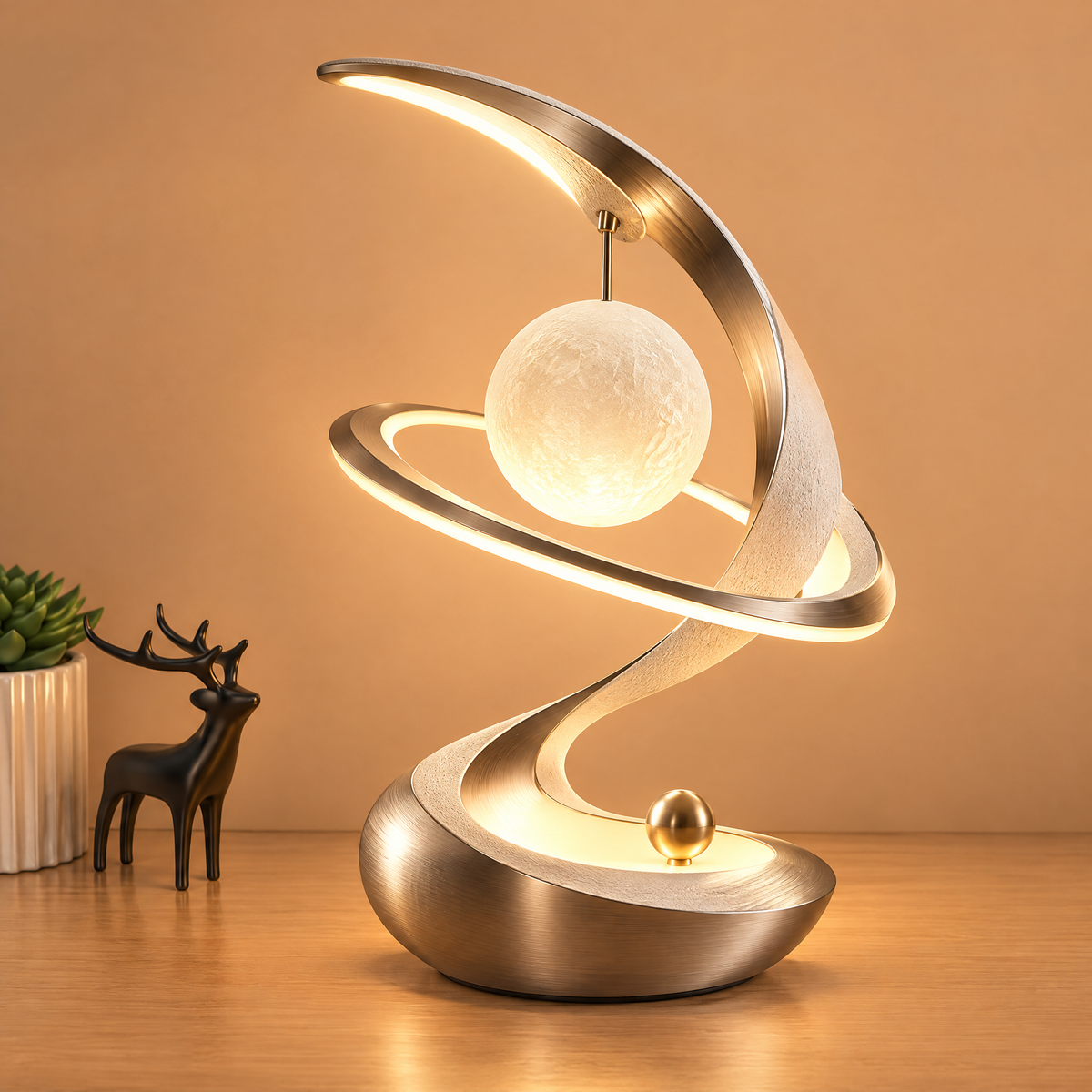 JORVYNOY® Lunar Orbit Sculptural Table Lamp