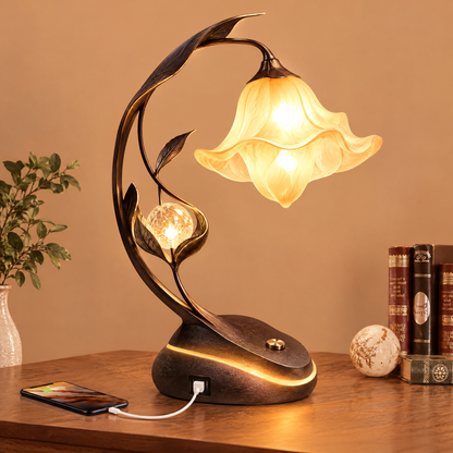 JORVYNOY® Amber Bloom USB Table Lamp