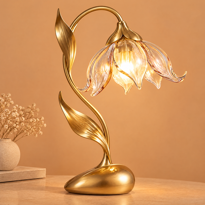 JORVYNOY® Golden Blossom Glass Table Lamp