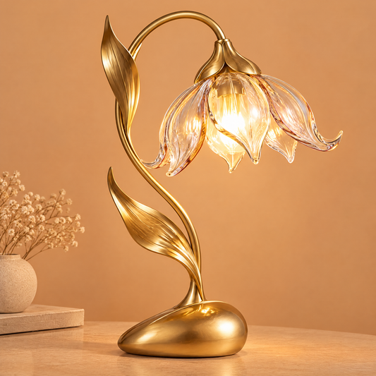 JORVYNOY® Golden Blossom Glass Table Lamp