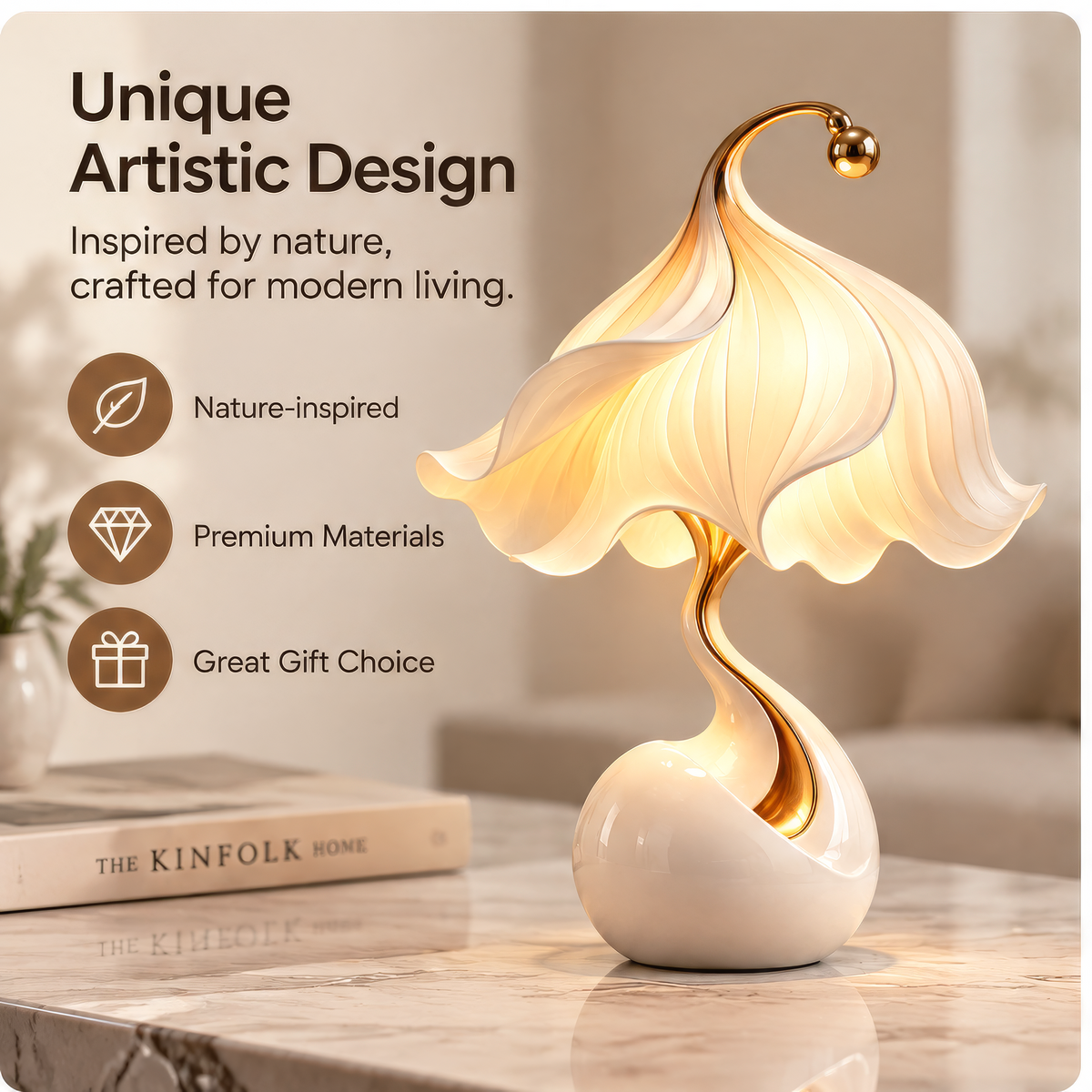 JORVYNOY® Petal Flow Sculptural Table Lamp