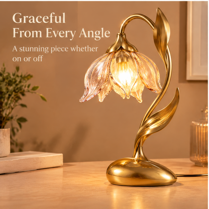 JORVYNOY® Golden Blossom Glass Table Lamp