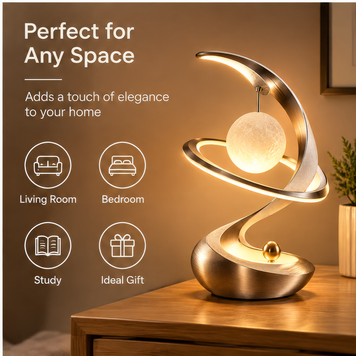 JORVYNOY® Lunar Orbit Sculptural Table Lamp