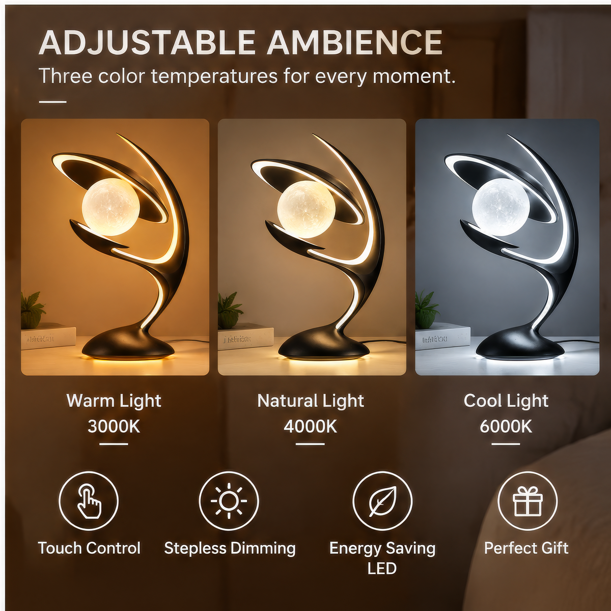 JORVYNOY® Eclipse Arc Table Lamp